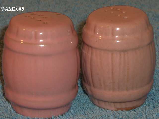 Frankoma barrel shakers glazed terra cotta rose